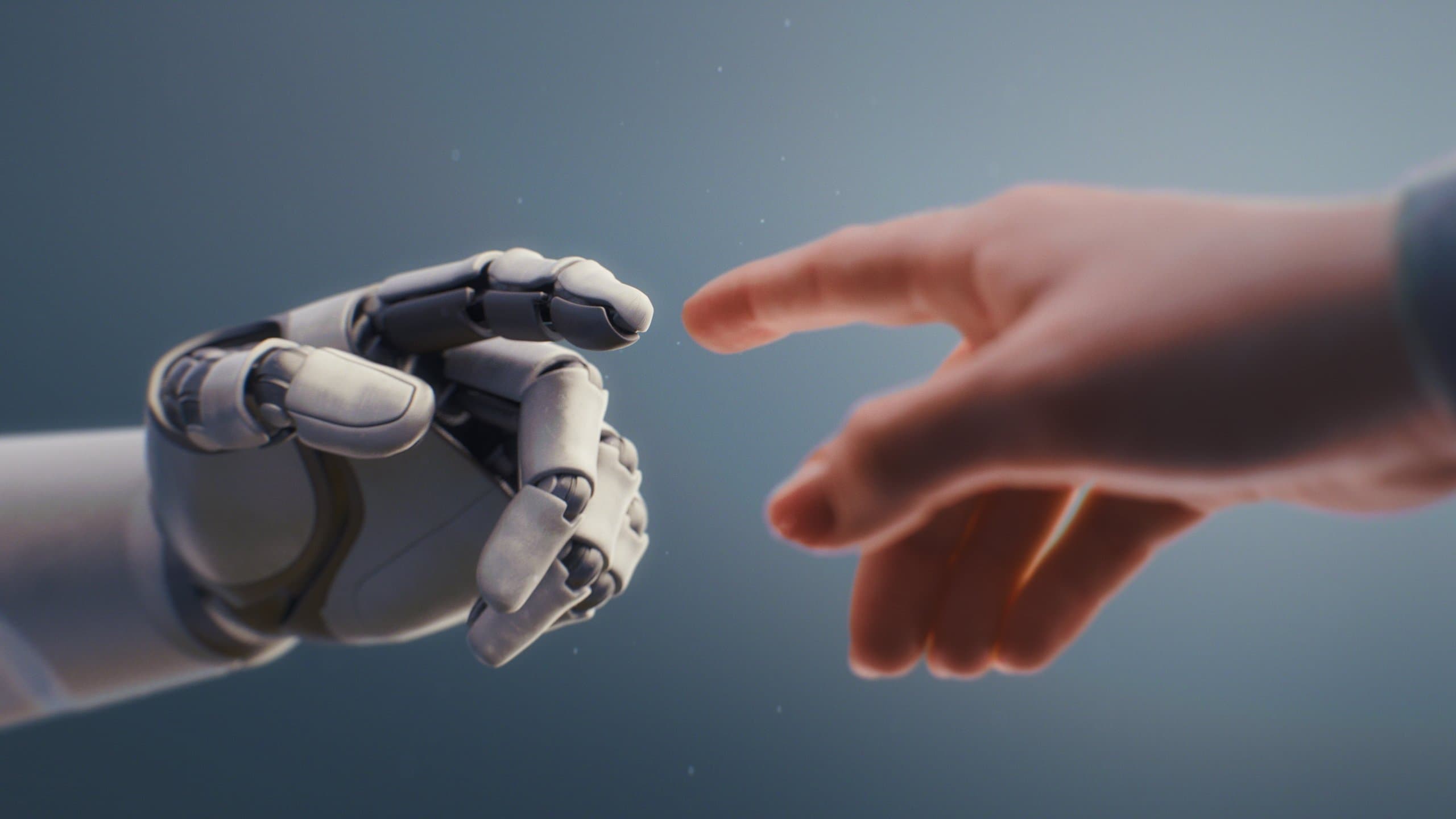 Human and AI collaboration in a futuristic concept